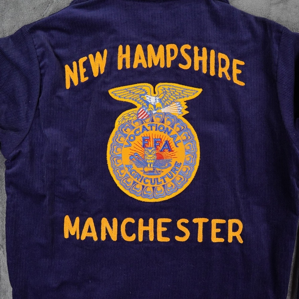 VTG 80s National FFA Jacket Men 36 Blue Manchester New Hampshire Corduroy Gerry - Picture 13 of 15